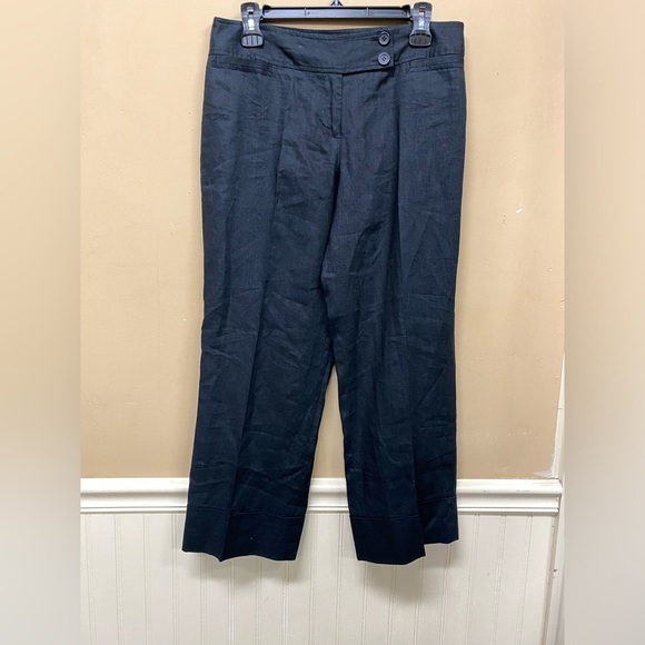 Ann Taylor Pants - Ann Taylor Loft Cropped Linen Pants Size 8 Black 26 Inseam